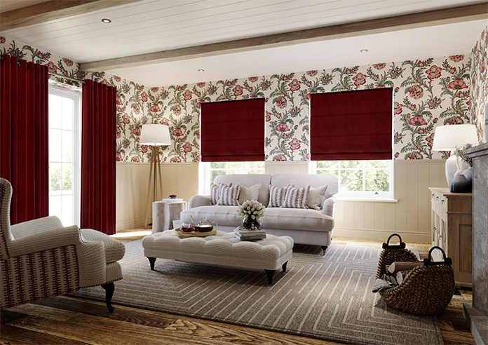 Sunningdale, Claret - Roman Blind - Image 7
